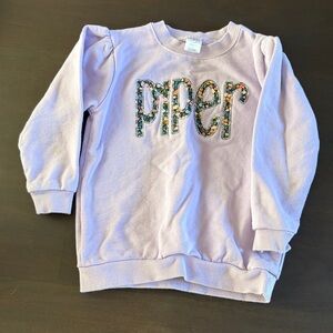 “Piper” floral stitched monogram sweatshirt